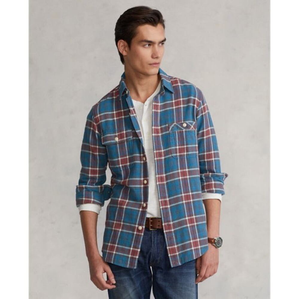 Polo by Ralph Lauren Twill Workshirt Patchwork Distressed XL